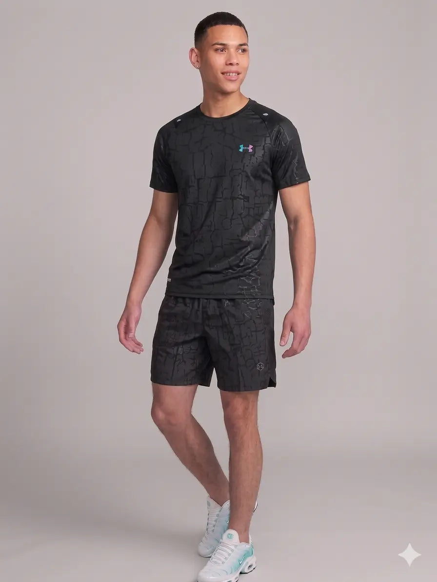 Ensemble UA fluorescents noir