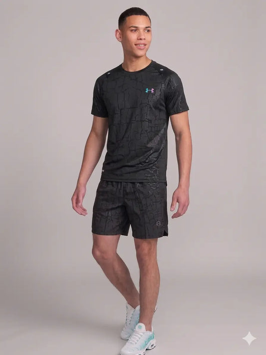 Ensemble UA fluorescents noir